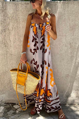 Perfectly You Print Backless Maxi Dress