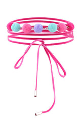 Pink Sphere  Fluffy Choker