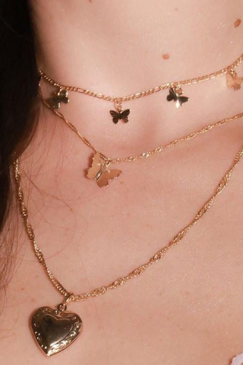 Growing Towards Glam Gold Butterfly Necklace