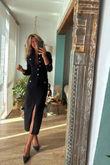 Edgy Instinct Wash Denim Long Sleeve Midi Dress - 2 Colors