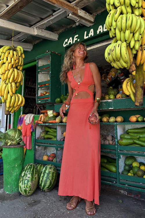 Brighter Side V-Neck Cutout Maxi Dress - 4 Colors