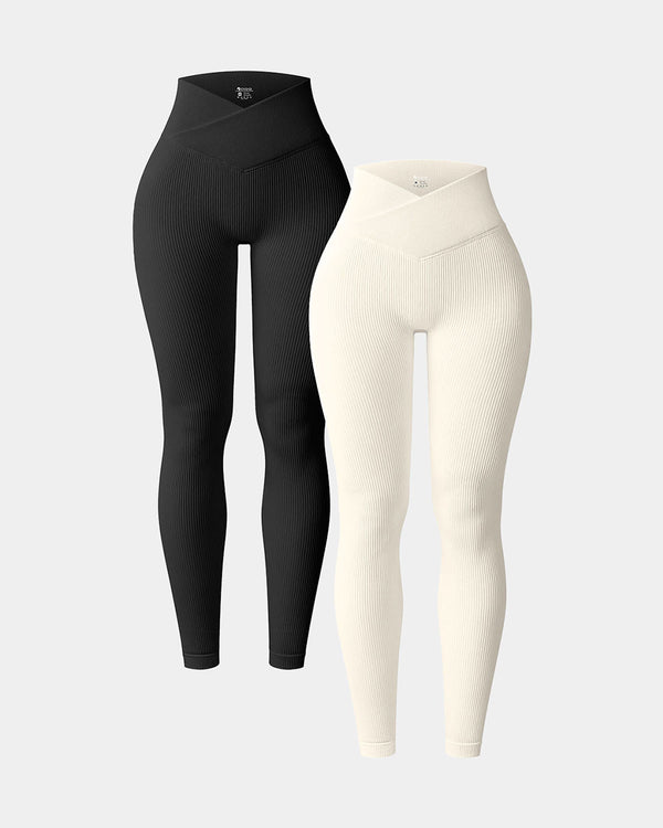High Waist Cross Over Leggings2 Pieces