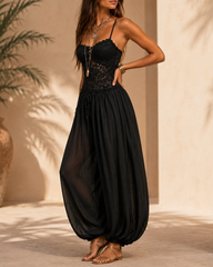 Chiffon Lace Cami Romper