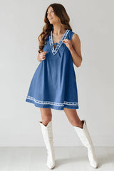Summer Cutie Lace Pocket Denim Mini Dress - 6 Colors