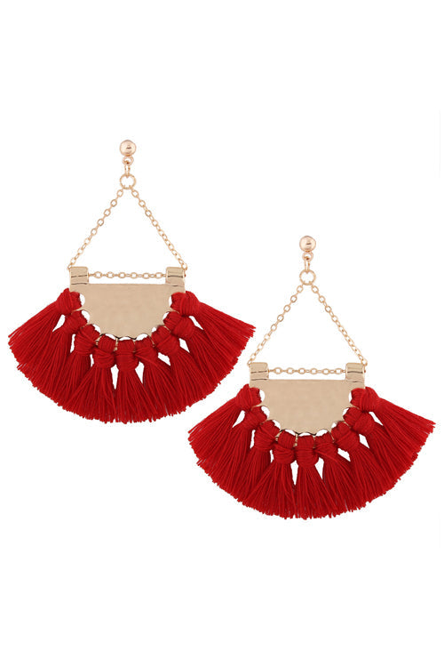 Metallic Tassel Sector Earrings