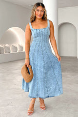 Summertime Inspiration Medium Wash Denim Dress