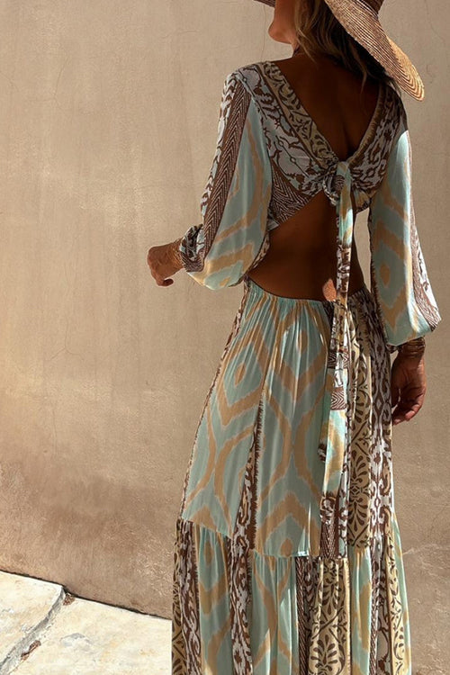 Silvana Printed Backless Maxi Dress