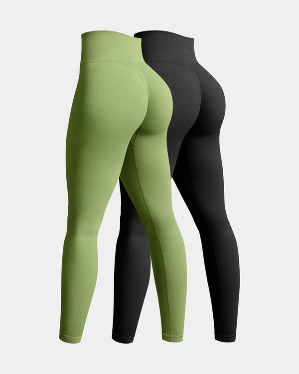 Seamless High Waist Butt Liftings Yoga Leggings2 Pieces
