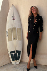 Edgy Instinct Wash Denim Long Sleeve Midi Dress - 2 Colors