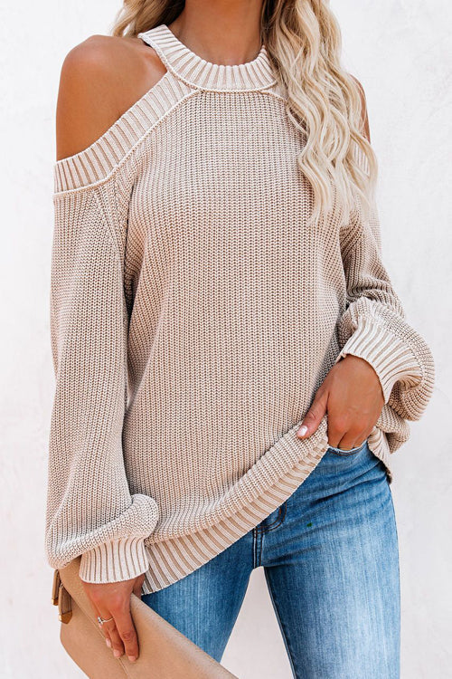 Sweetest Treat Cold Shoulder Knit Sweater - 3 Colors