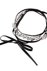 Crystal Leather Punk Choker