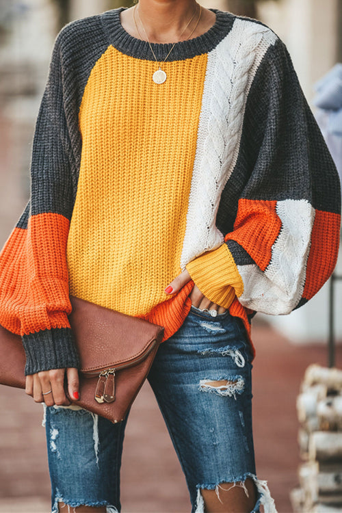 Slow Motion OL Long Sleeve Knit Sweater