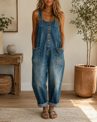 Vintage Loose Fit Casual Denim Jumpsuit