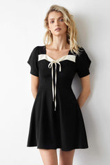 Kaisley Black Contrast Mini Dress
