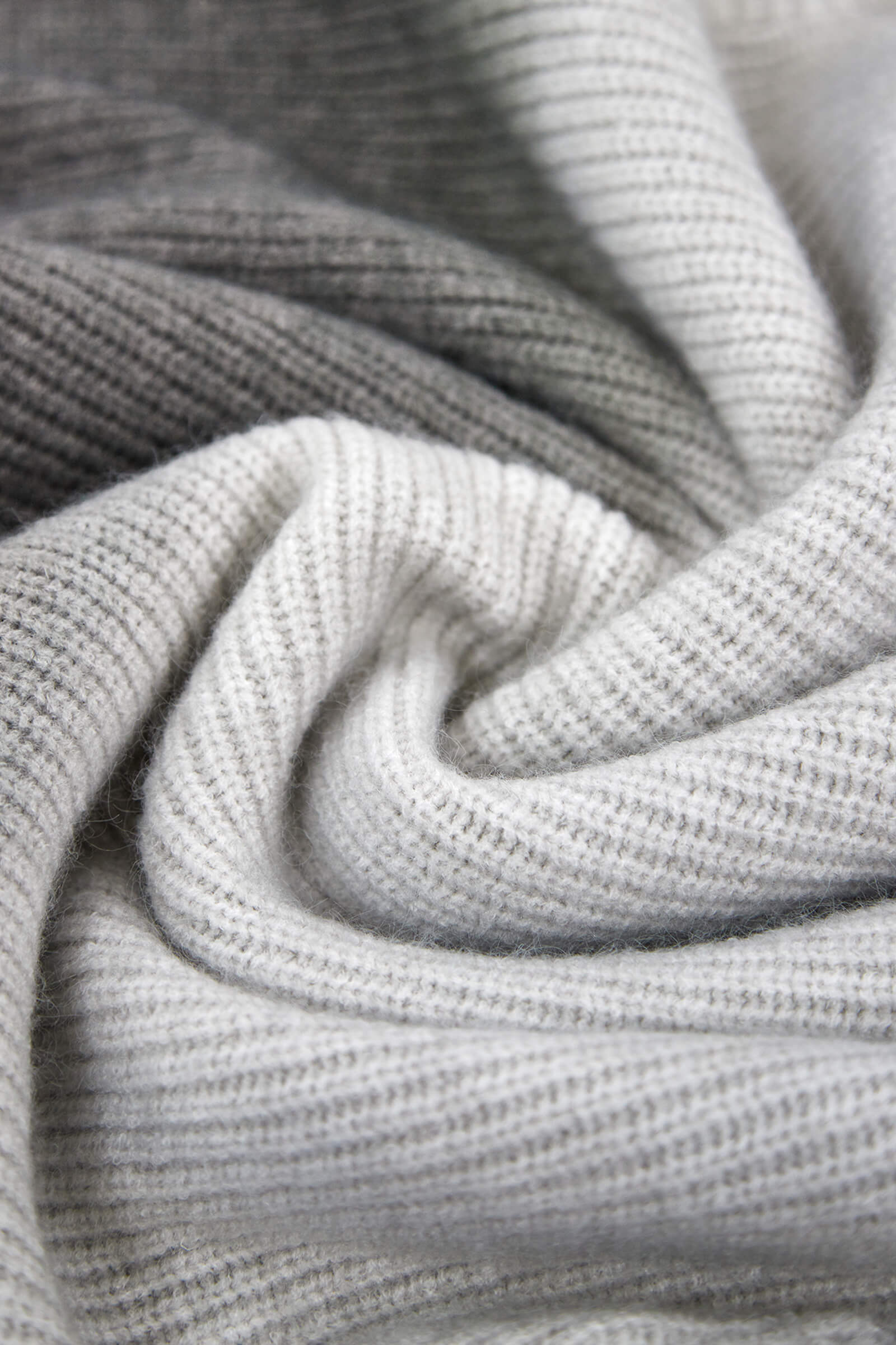 Grey Two-Tone Knit Sweater