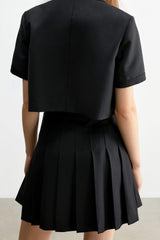 Charlize Black Pleated Skirt