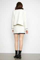 Nakoa White Contrast Trim Blazer