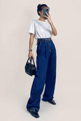 Women's White Chest-Pocket Cotton T-Shirt