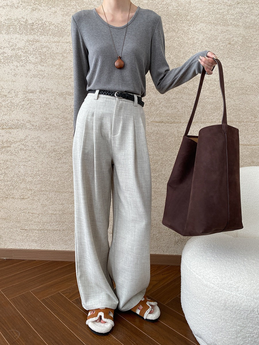 Simple Goose Egg Collar Slim Shoulder T-shirt Bottoming Shirt