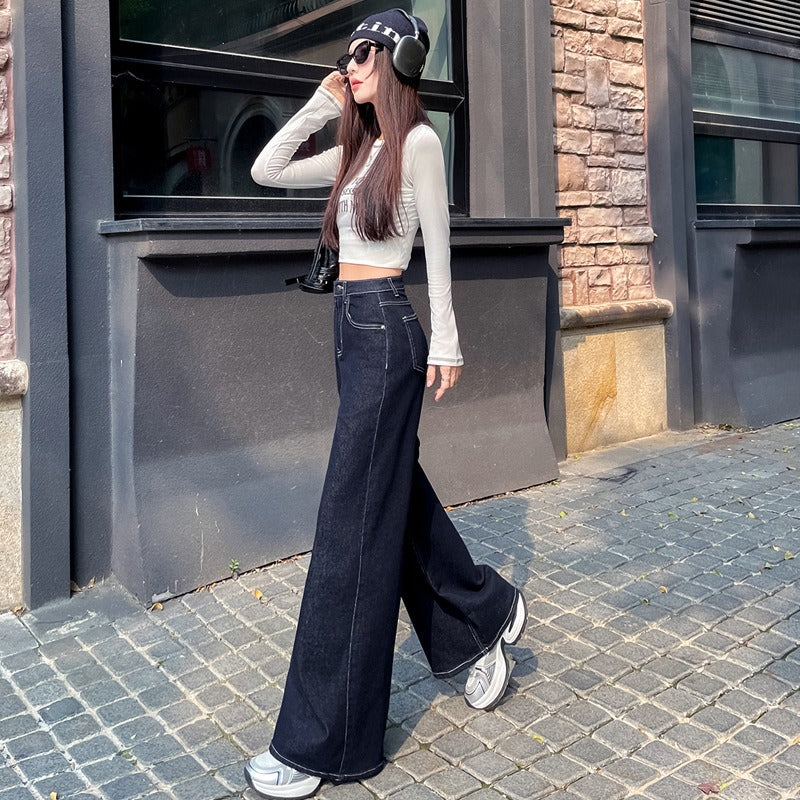 High-Waist Wide Leg Denim Jeans for Women