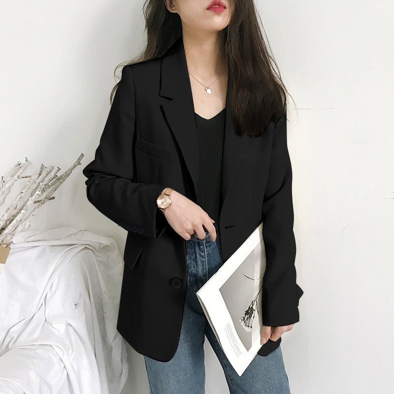Milky White Korean Version of Casual Versatile High-end Thin Suit