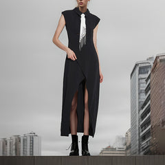 Party High Waist Lapel Dress