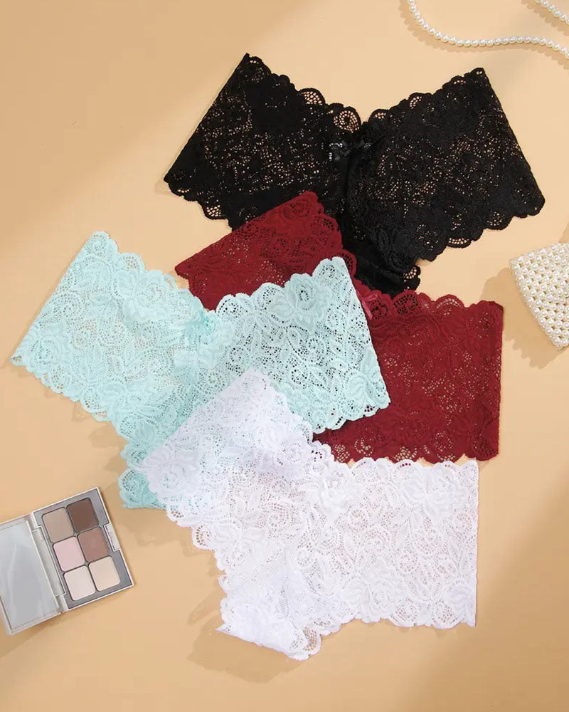 European And American Style Lace Women's Low-Lise Seamless Cut-Out Briefs