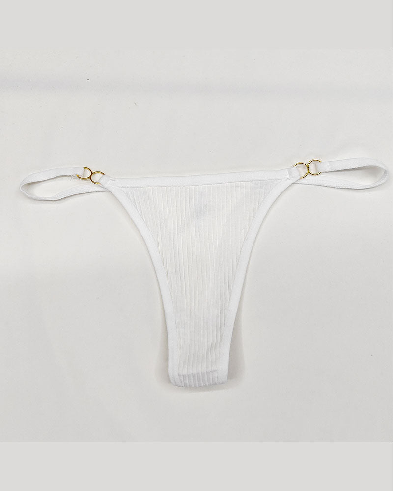 Cotton Threaded T-Pants Women's Low Waist Hip Lifting Fitness High Fork Fashionable Thong