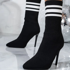 Women Thin Heel Socks Boots