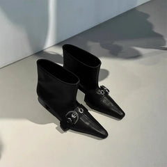 Coarse Heel Ankle Boots