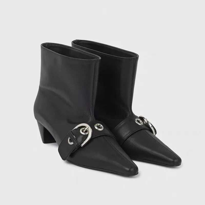 Coarse Heel Ankle Boots