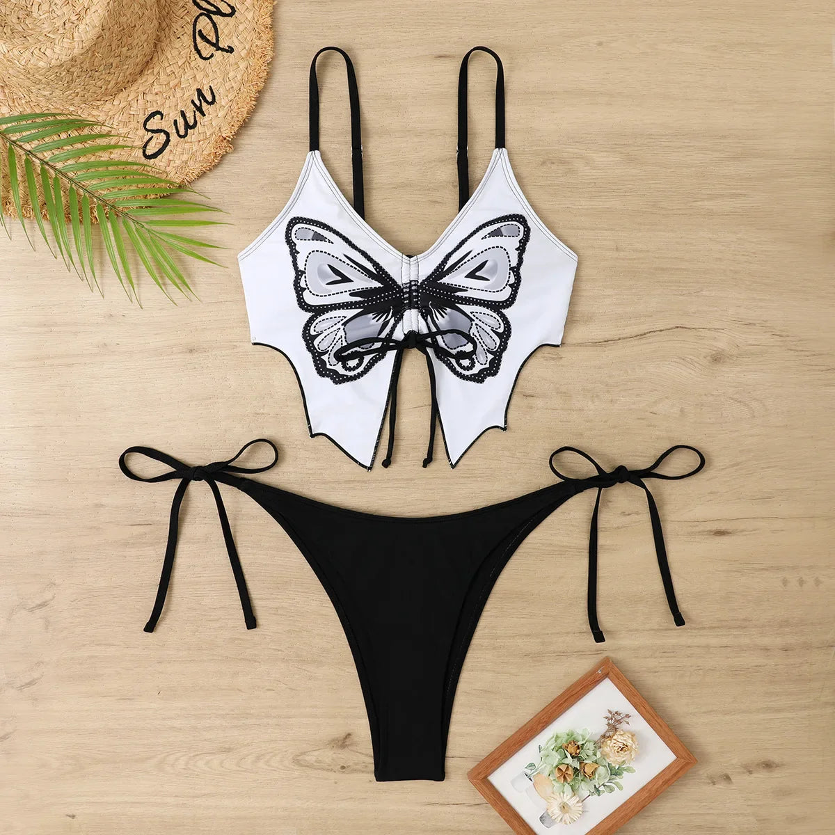 Btrajes De Baño Mujer Butterfly Print In Swimwear Two Piece Swimsuit Bikinis Set