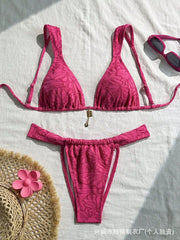 Bikini Set Triangle Cup Printed Tie-Side Two Piece Swimsuit Vacay Swimwear Two Piece Micro Set