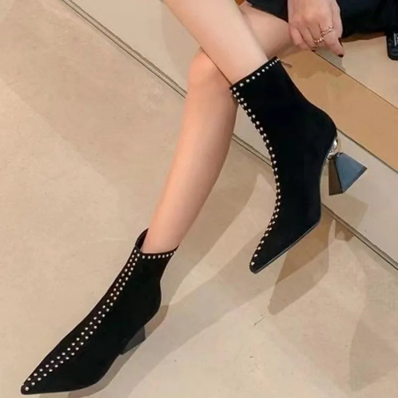 Shallow Spring Autumn Women Ankle Boots