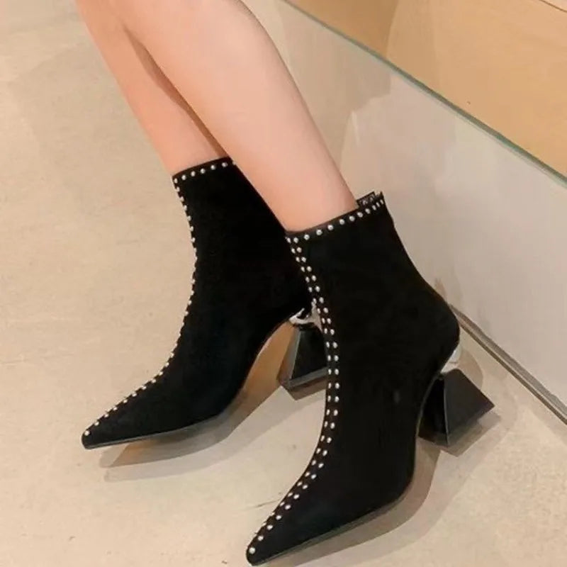 Shallow Spring Autumn Women Ankle Boots