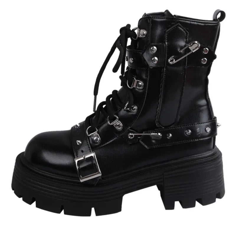 Women's Rivet Chain Design Short Boots