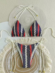 Knit Bikini Set Crochet Two-Piece Swimwear Fashion Bikini Thongs Swimsuit Bandage Bathing Suit