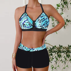 V Neck Halter Bikini Set Triangle Top & Two Piece Swimwear Bathing Suit
