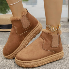 Plush Warm Non Slip Waterproof Ladies Flats Sneaker