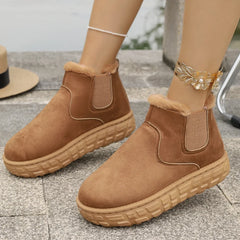 Plush Warm Non Slip Waterproof Ladies Flats Sneaker