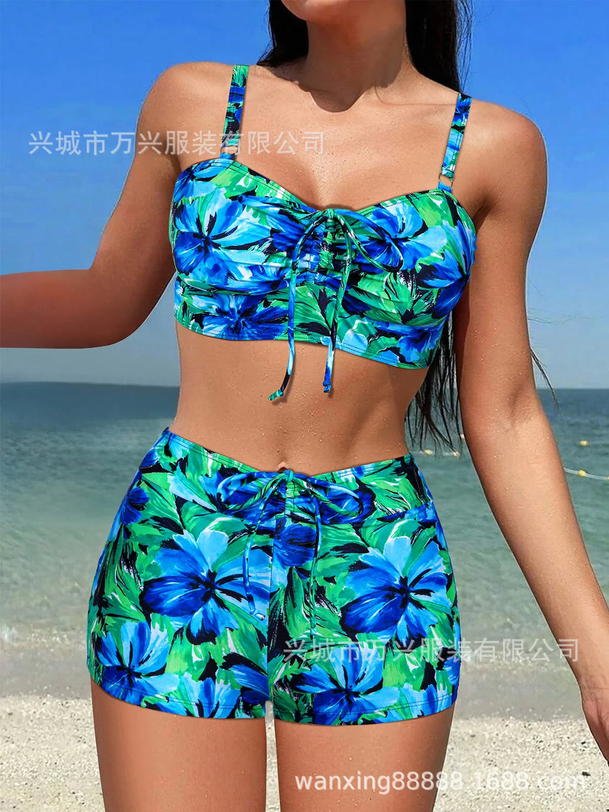 Push-Up Bikini Set Two-Piece Swimsuit Lace Up Printwear 2PCS Panties Swimsuit Suit