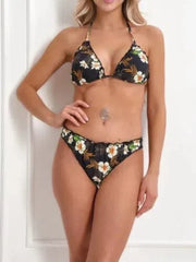 Triangle Bikini Set Tummy Control Two Piece Swimsuit Foral Bikini Swimsuit