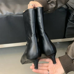 Fall Winter Soft Leather Ankle Boots
