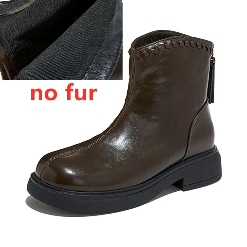 Genuine Leather Women's Ankle Boots