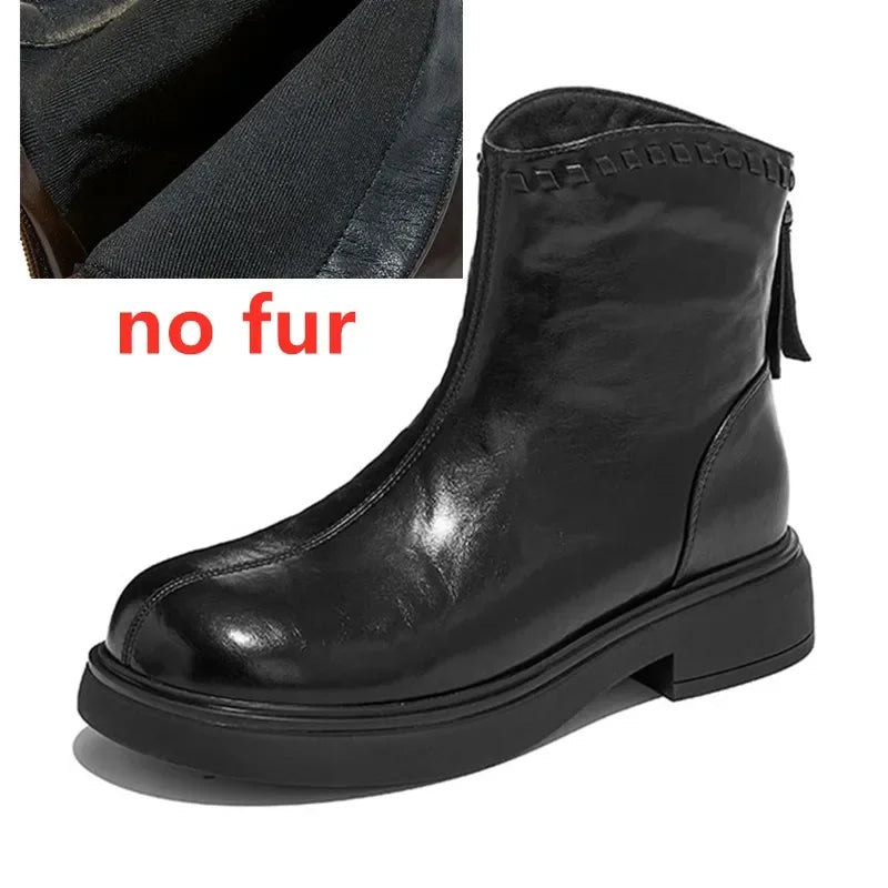 Genuine Leather Women's Ankle Boots