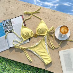 Flower Halter Bikini Two-pieces Bikini Set