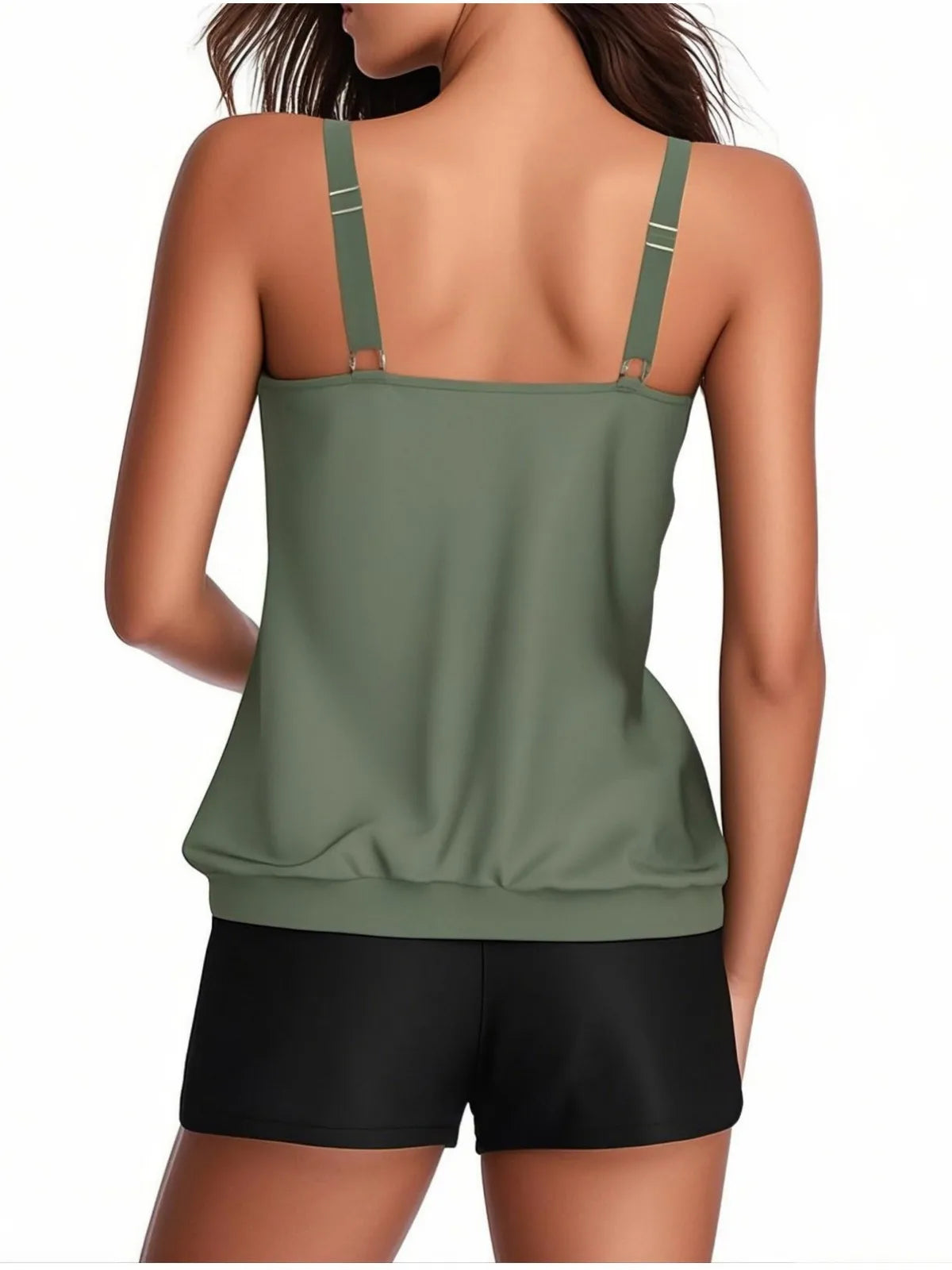 Two Piece Swimsuit Loose Fit Boyleg Tankini Set Tummy Control Swimwear Swimsuit