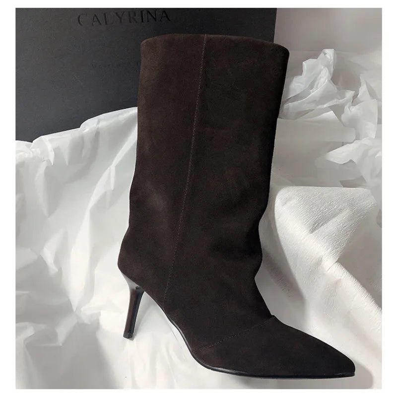 Winter Street Style Pointed Toe Knee-High Boots