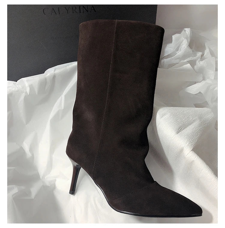 Winter Street Style Pointed Toe Knee-High Boots