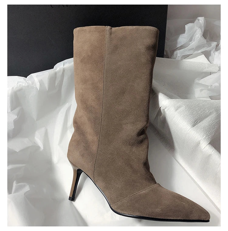 Winter Street Style Pointed Toe Knee-High Boots